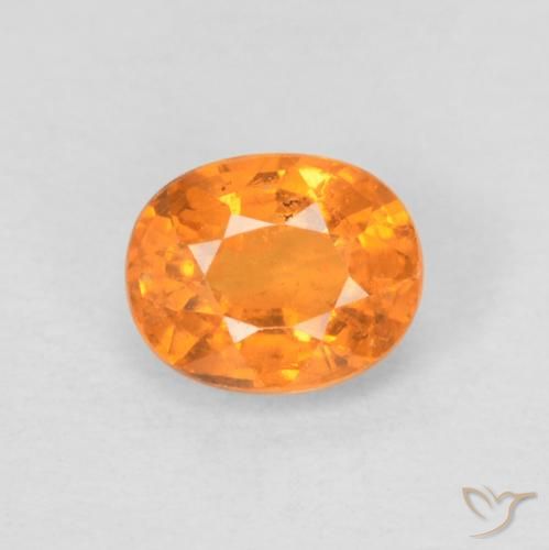0.58ct Naturale Arancione brillante Granato spessartite, Ovale, VS