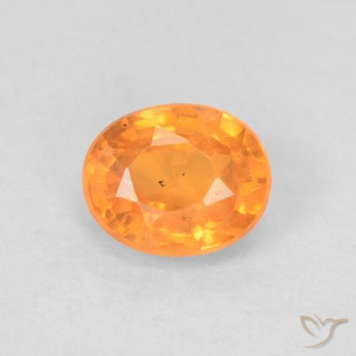 0.57ct Naturale Arancione brillante Granato spessartite, Ovale, VVS-VS