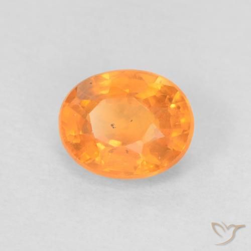 Granato spessartite Arancione brillante naturale da 0.57 ct, Ovale, VVS-VS