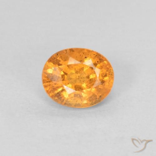 0.57ct Naturale Arancione brillante Granato spessartite, Ovale, VS-SI
