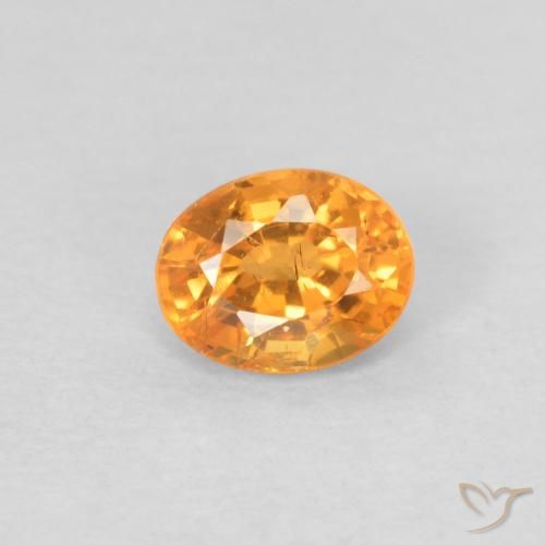 0.43ct Naturale Arancione brillante Granato spessartite, Ovale, VS