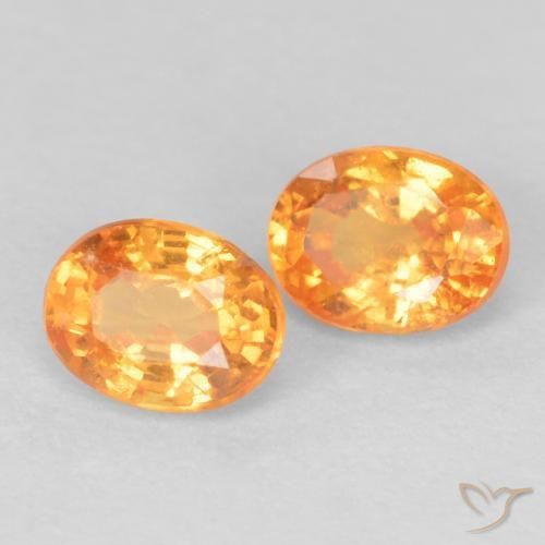 Gemme di Granato spessartite Arancione brillante naturale da 0.54 ct, Ovale, VS-SI