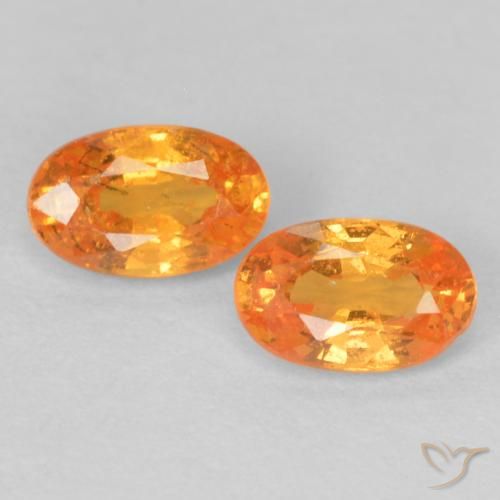 0.68ctw Naturale Arancione brillante Granato spessartite, Ovale, VS-SI
