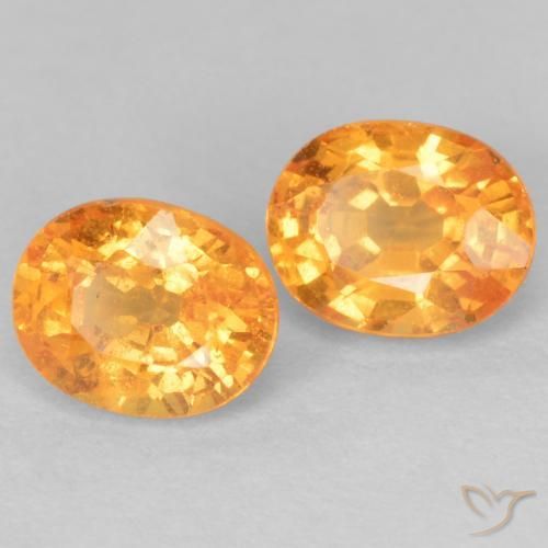 Gemme di Granato spessartite Arancione brillante naturale da 1.16 ct, Taglio ovale, VS