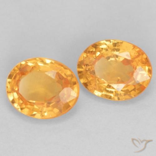 Gemme di Granato spessartite Arancione brillante naturale da 0.84 ct, Ovale, VS