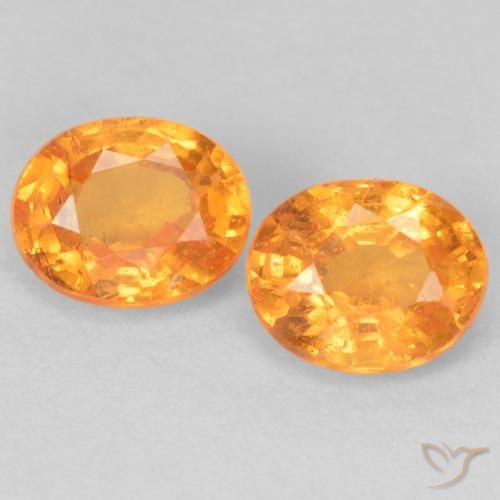 1.00ctw Naturale Arancione brillante Granato spessartite, Ovale, VS