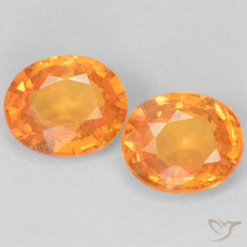 0.97ctw Naturale Arancione brillante Granato spessartite, Ovale, VS