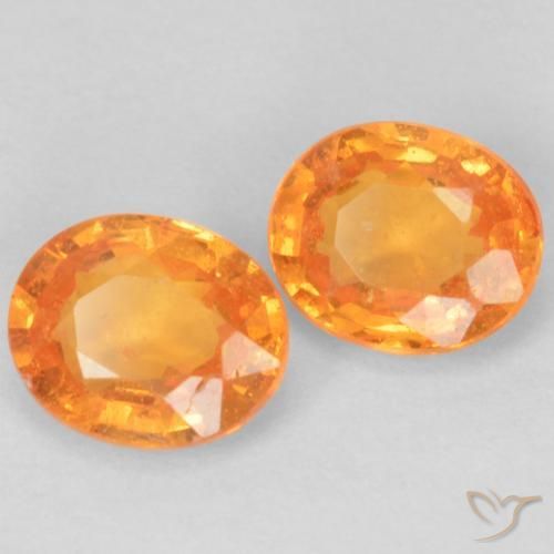 Gemme di Granato spessartite Arancione brillante naturale da 0.97 ct, Ovale, VS