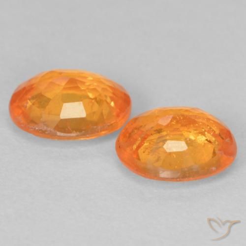 Gemme di Granato spessartite Arancione brillante naturale da 0.97 ct, Ovale, VS