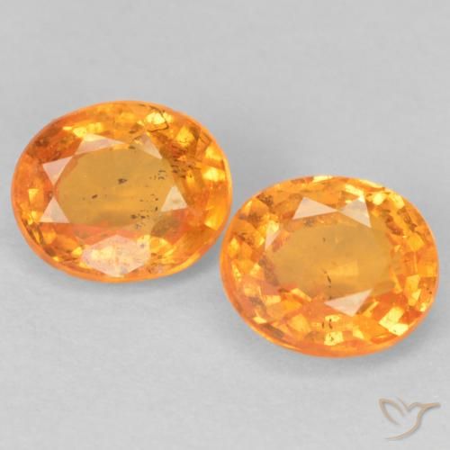 1.11ctw Naturale Arancione brillante Granato spessartite, Ovale, VS