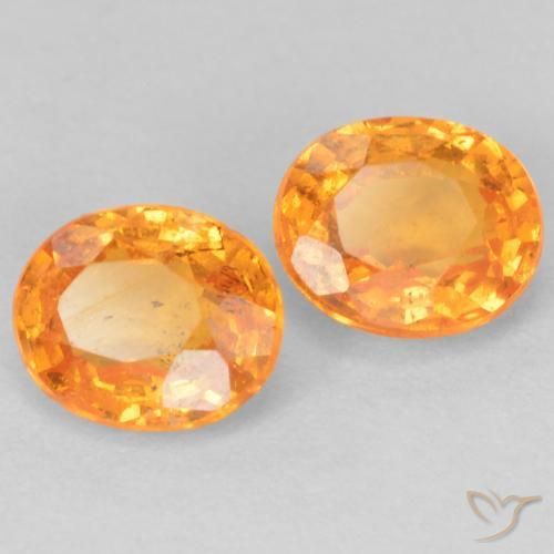 Gemme di Granato spessartite Arancione brillante naturale da 1.11 ct, Ovale, VS