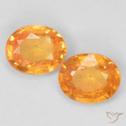 Gemme di Granato spessartite Arancione brillante naturale da 0.79 ct, Ovale, VS