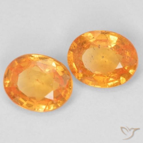 Gemme di Granato spessartite Arancione brillante naturale da 0.79 ct, Ovale, VS