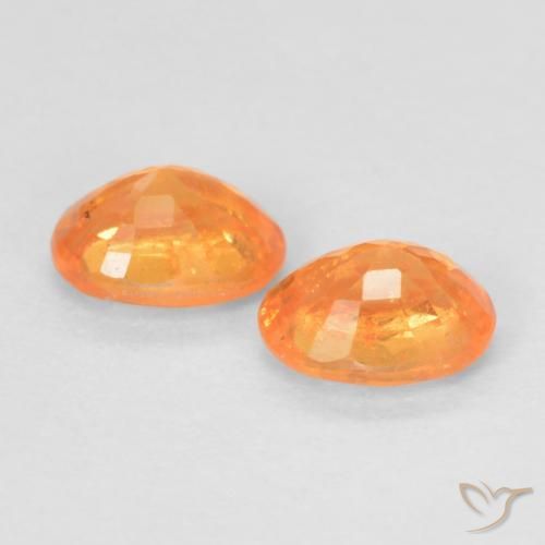 Gemme di Granato spessartite Arancione brillante naturale da 0.53 ct, Ovale, VS-SI