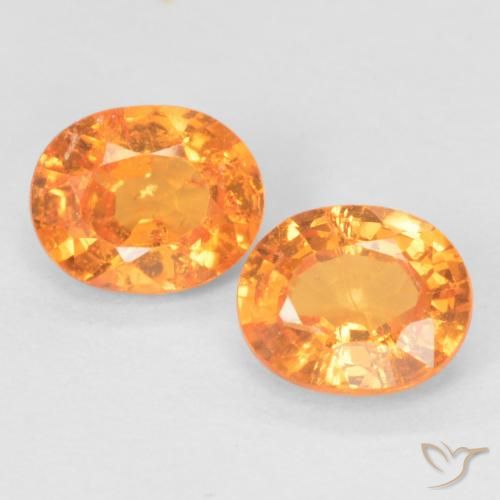 0.99ctw Naturale Arancione brillante Granato spessartite, Ovale, VS-SI