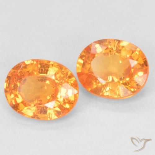 Gemme di Granato spessartite Arancione brillante naturale da 0.99 ct, Ovale, VS-SI