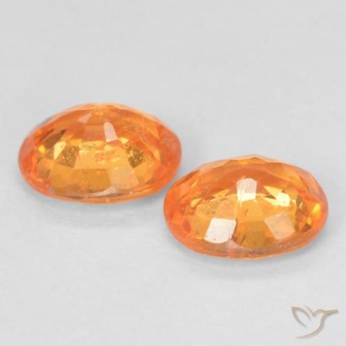 Gemme di Granato spessartite Arancione brillante naturale da 0.99 ct, Ovale, VS-SI