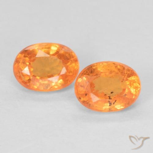 0.58ctw Naturale Arancione brillante Granato spessartite, Ovale, VS-SI
