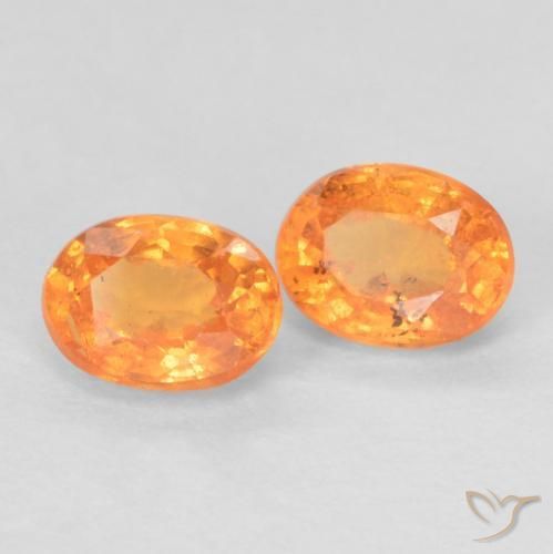Gemme di Granato spessartite Arancione brillante naturale da 0.58 ct, Ovale, VS-SI