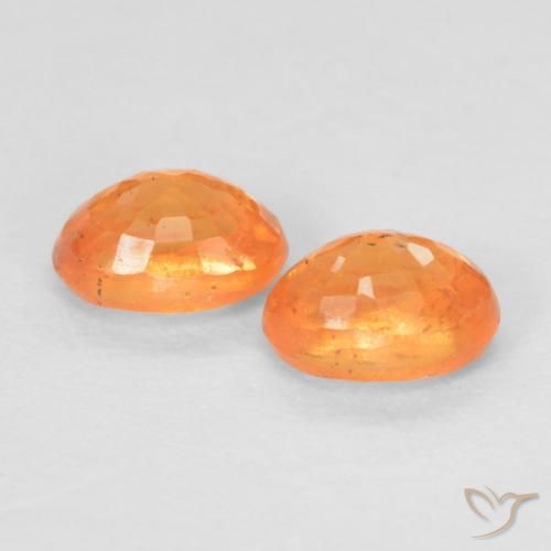 Gemme di Granato spessartite Arancione brillante naturale da 0.58 ct, Ovale, VS-SI