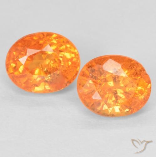 1.33ctw Naturale Arancione brillante Granato spessartite, Ovale, VS-SI