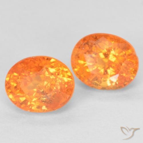 Gemme di Granato spessartite Arancione brillante naturale da 1.33 ct, Ovale, VS-SI