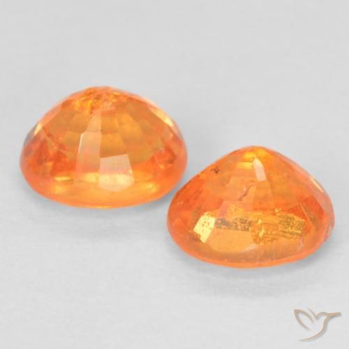 Gemme di Granato spessartite Arancione brillante naturale da 1.33 ct, Ovale, VS-SI