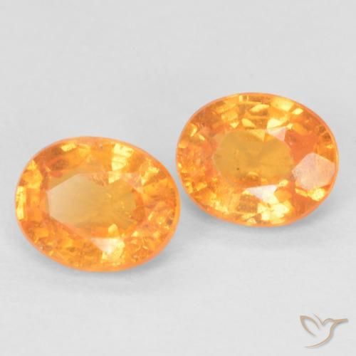 Gemme di Granato spessartite Arancio Medio naturale da 0.93 ct, Ovale, VS