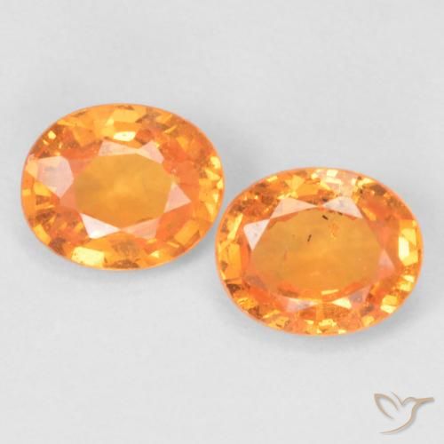 0.85ctw Naturale Arancione brillante Granato spessartite, Ovale, VS