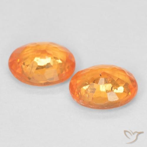Gemme di Granato spessartite Arancione brillante naturale da 0.85 ct, Ovale, VS
