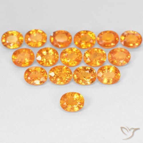 0.52ct Naturale Albicocca Arancia Granato spessartite, Ovale, VS