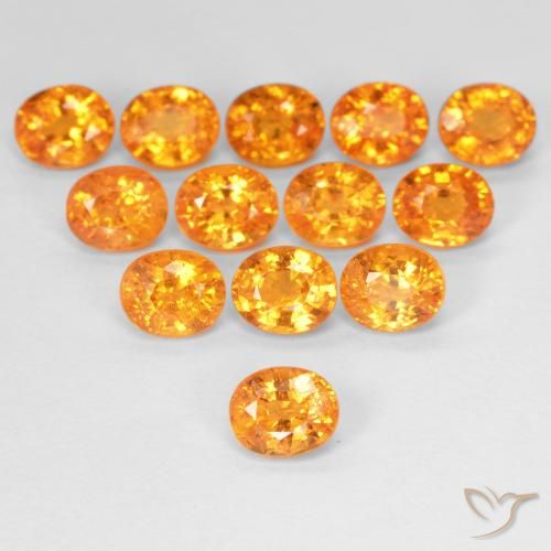 0.63ct Naturale Arancio Intenso Granato spessartite, Ovale, VS