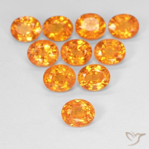 0.55ct Naturale Arancio Medio Granato spessartite, Ovale, VS
