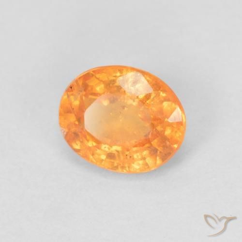 Granato spessartite Arancione brillante naturale da 0.53 ct, Ovale, VS-SI