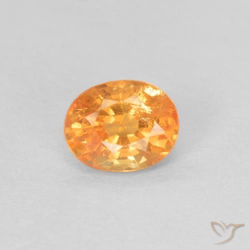 0.37ct Naturale Arancione brillante Granato spessartite, Ovale, VS-SI