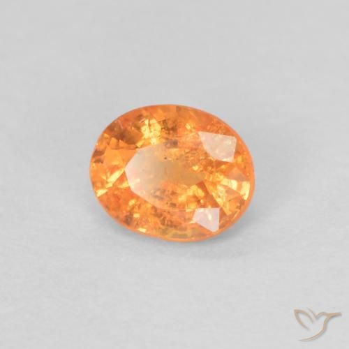Granato spessartite Arancione brillante naturale da 0.35 ct, Ovale, VS-SI