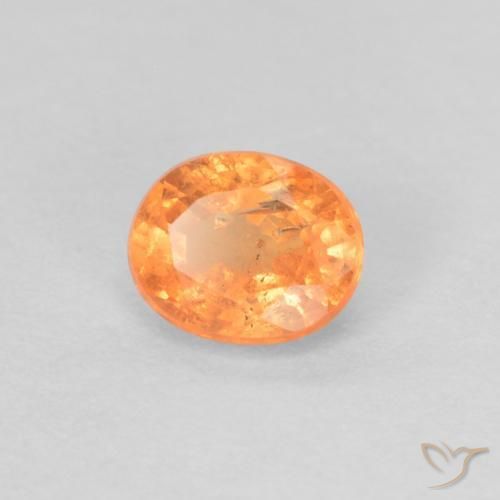Granato spessartite Arancione brillante naturale da 0.42 ct, Ovale, VS-SI