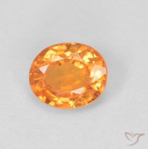 0.49ct Naturale Arancione brillante Granato spessartite, Ovale, VS