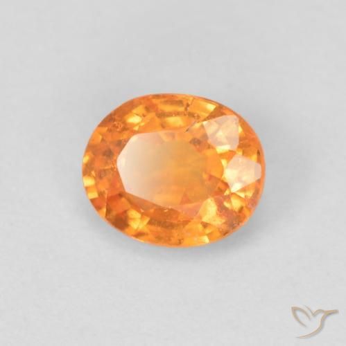 Granato spessartite Arancione brillante naturale da 0.49 ct, Ovale, VS