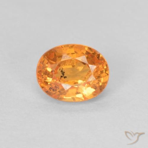 0.44ct Naturale Arancione brillante Granato spessartite, Ovale, VS-SI