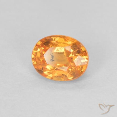 Granato spessartite Arancione brillante naturale da 0.44 ct, Ovale, VS-SI