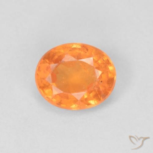 0.49ct Naturale Arancione brillante Granato spessartite, Ovale, VS