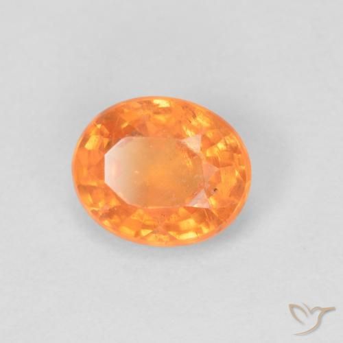 Granato spessartite Arancione brillante naturale da 0.49 ct, Ovale, VS