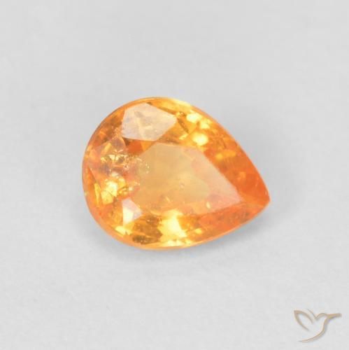 Granato spessartite naturale arancione da 0,42 ct, taglio a pera, VS
