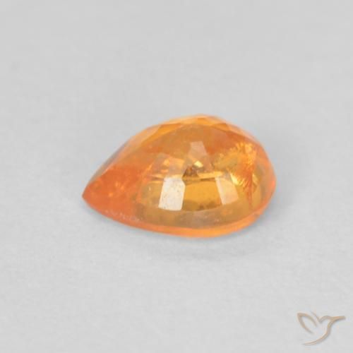 Granato spessartite naturale arancione da 0,42 ct, taglio a pera, VS