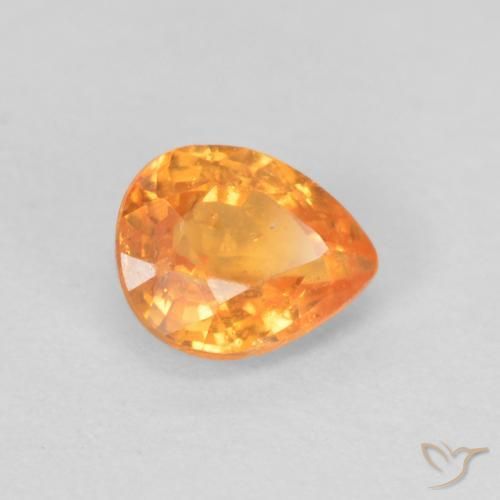 Granato spessartite Arancio Intenso naturale da 0.48 ct, Forma a pera, VS