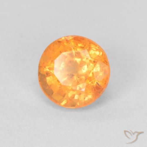Granato spessartite Arancio Intenso naturale da 0.60 ct, Rotondo, VS