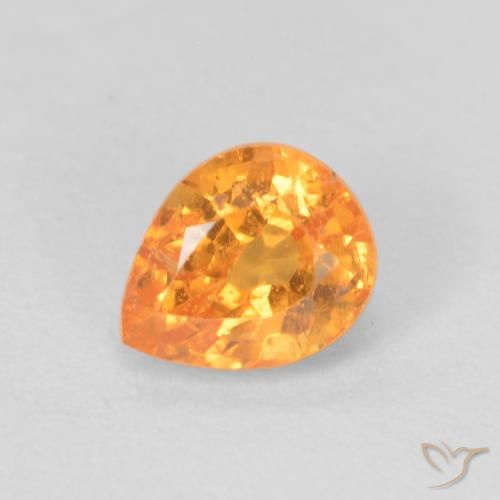 0.53ct Naturale Arancio Medio Granato spessartite, Forma a pera, VS