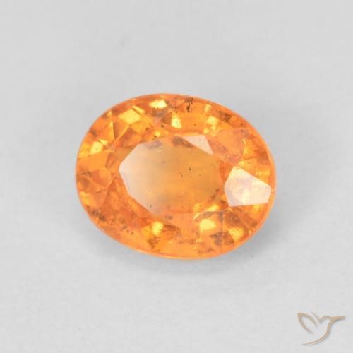 Granato spessartite Arancione brillante naturale da 0.56 ct, Ovale, VS-SI