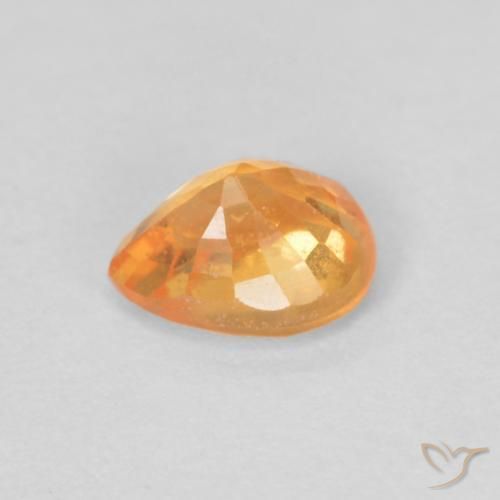Granato spessartite Arancione brillante naturale da 0.43 ct, Forma a pera, VS